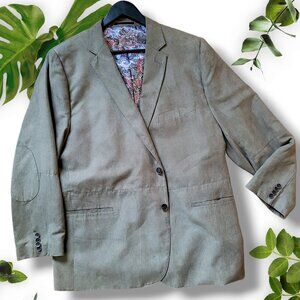 J Grill Olive Microsuede Blazer, sz 50R